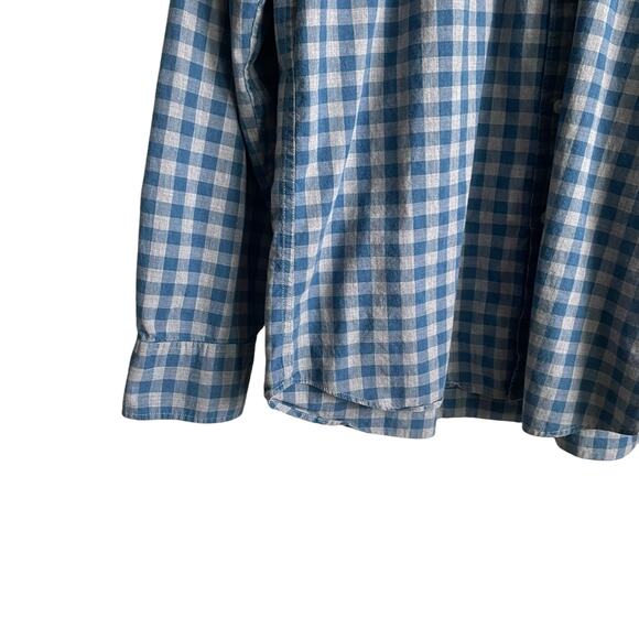 J Crew Mens Shirt L Blue Gray Gingham Slim Long Sleeve Button Down Casual Preppy - Picture 8 of 12